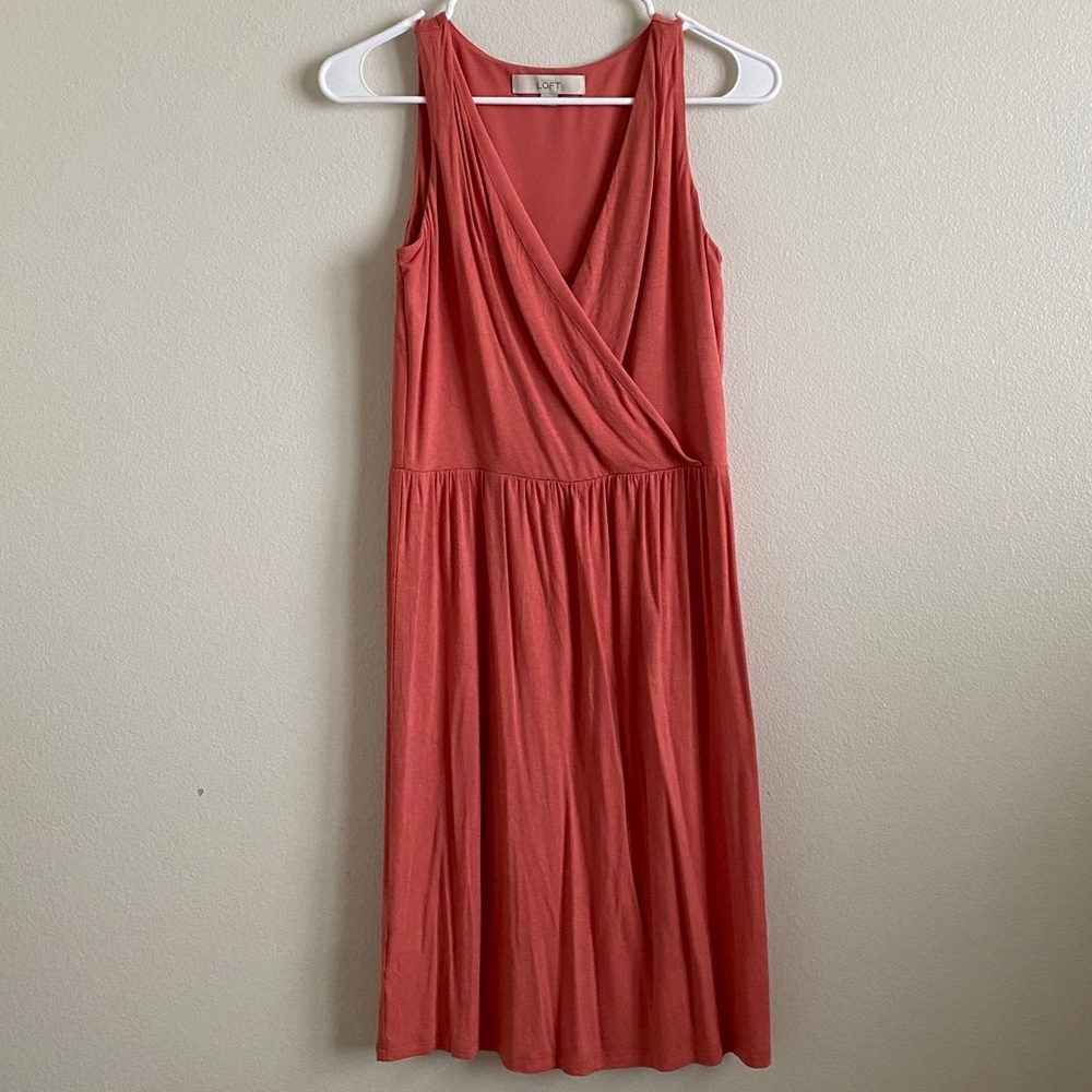 LOFT Coral Sleeveless Dress